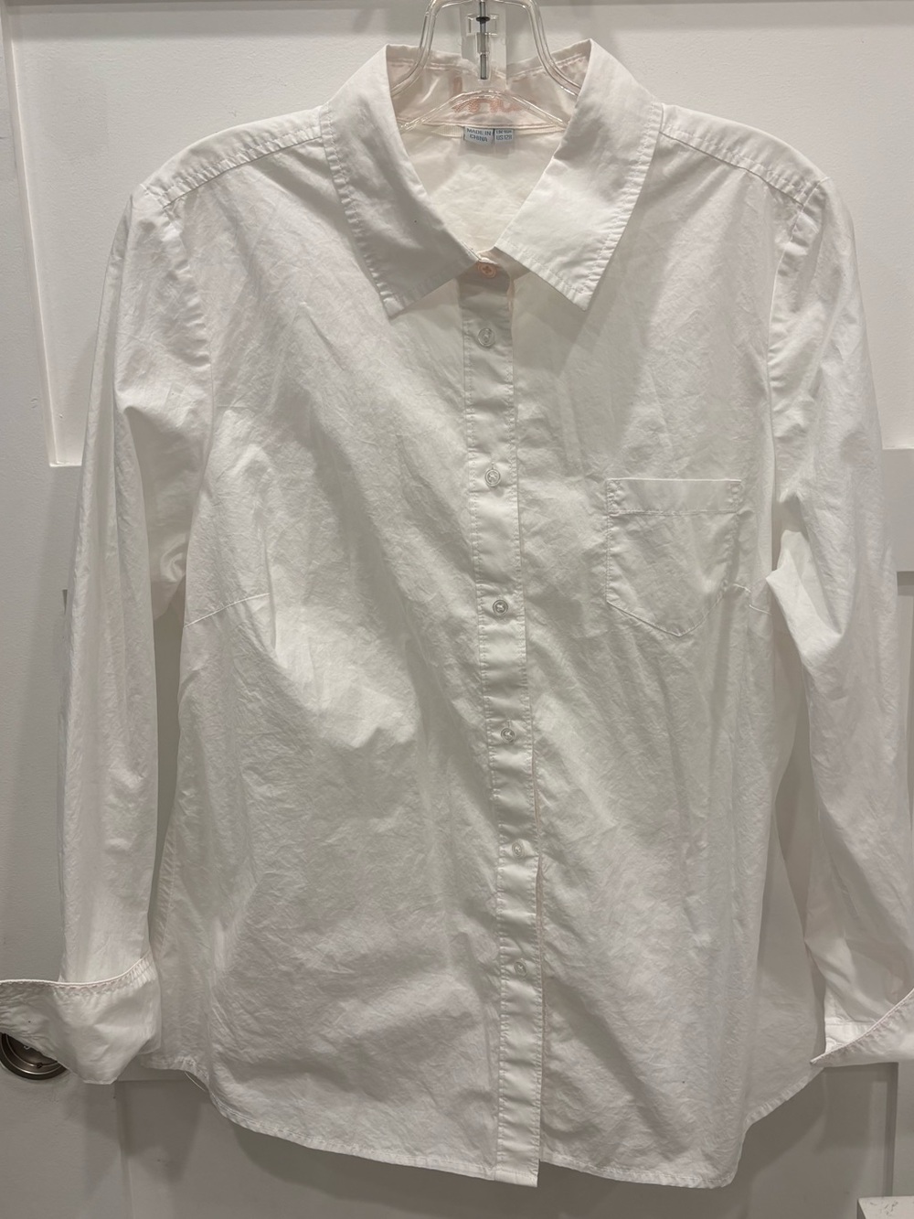Boden White Button-Down Shirt w/ Pink Accents